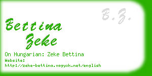 bettina zeke business card